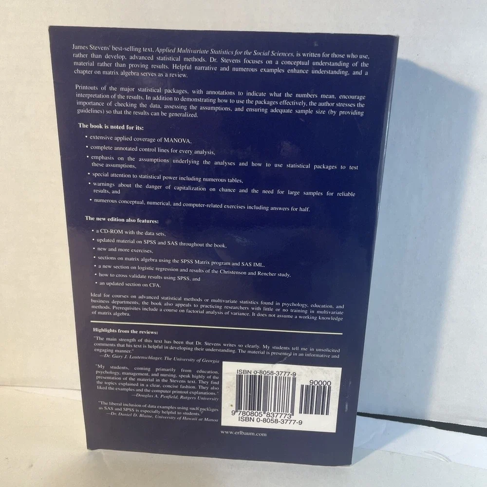 Applied Multivariate Statistics for the Social Sciences James P. Steven's